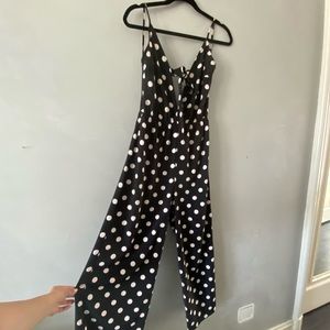 OPEN BACK Polka-Dot Jumpsuit.